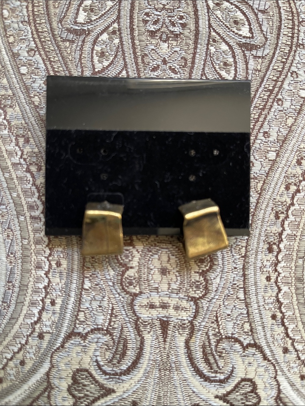 Bronze Folded Rectangle Earrings